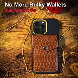 AR Allure Stick on Card Holder for Back of Phone RFID Blocking, Pack of 2, Brown